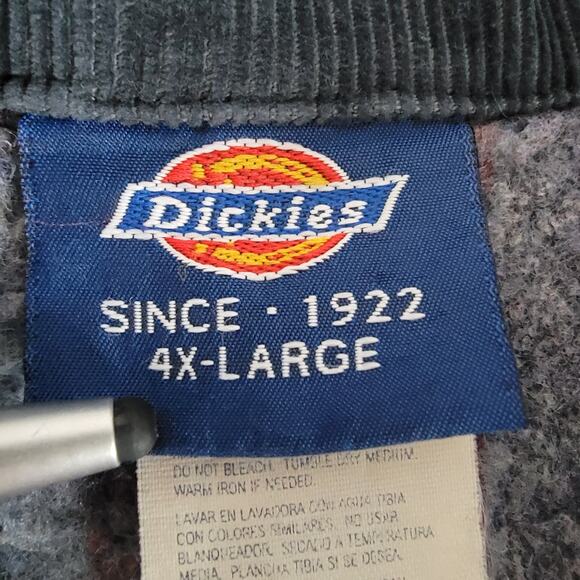 Dickies Denim Barn Chore Work Jacket Coat Sz 4XL Blanket Lined *PAINT* VTG 90's - Picture 12 of 13